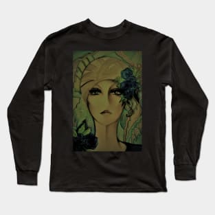 MUTED GREEN  GIRL IN TURBAN 70S HAZY POSTER Long Sleeve T-Shirt